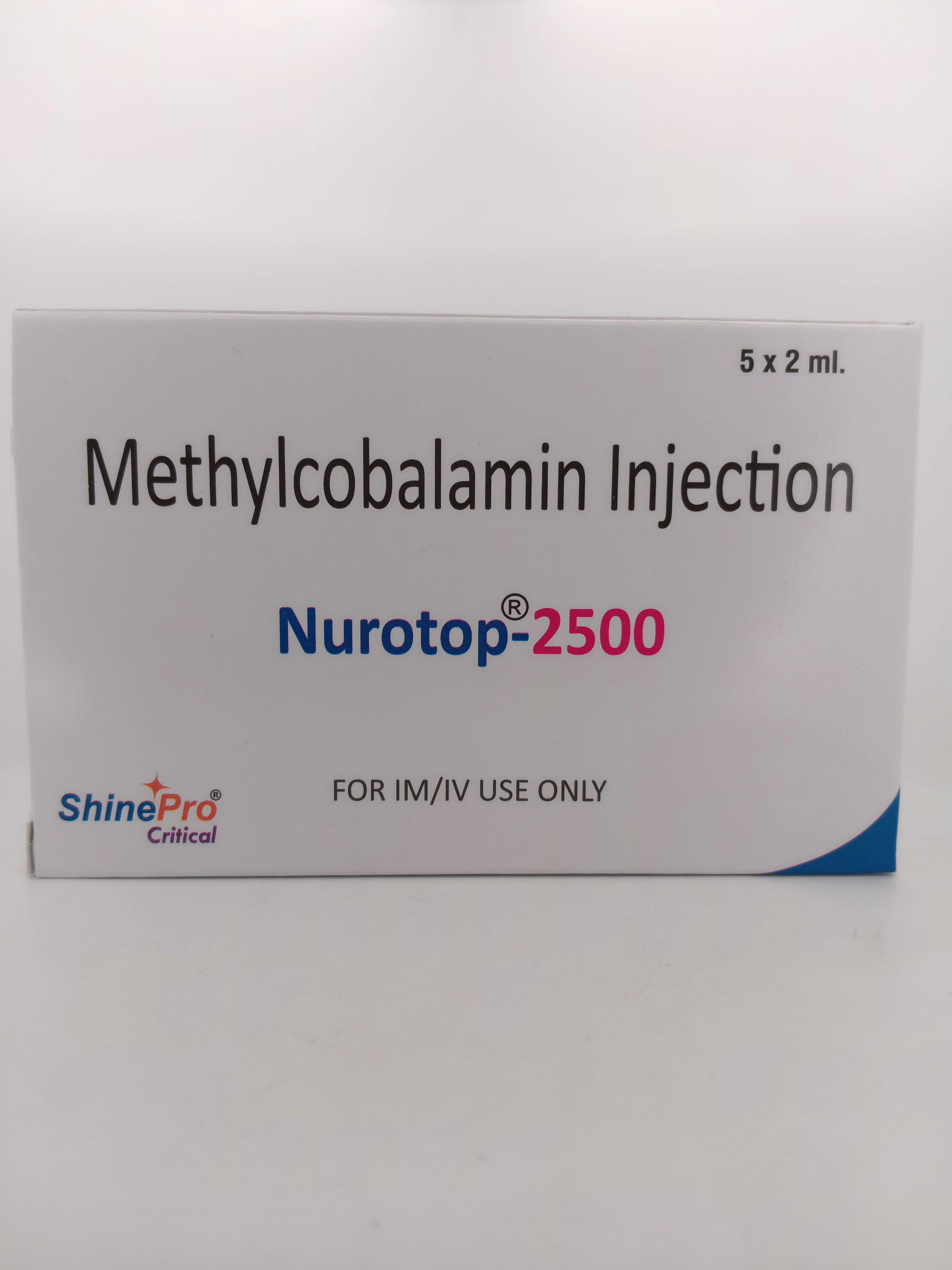 NUROTOP-2500 (Methylcobalamin Injection 2500mcg) Injection - 5x2ml per Box