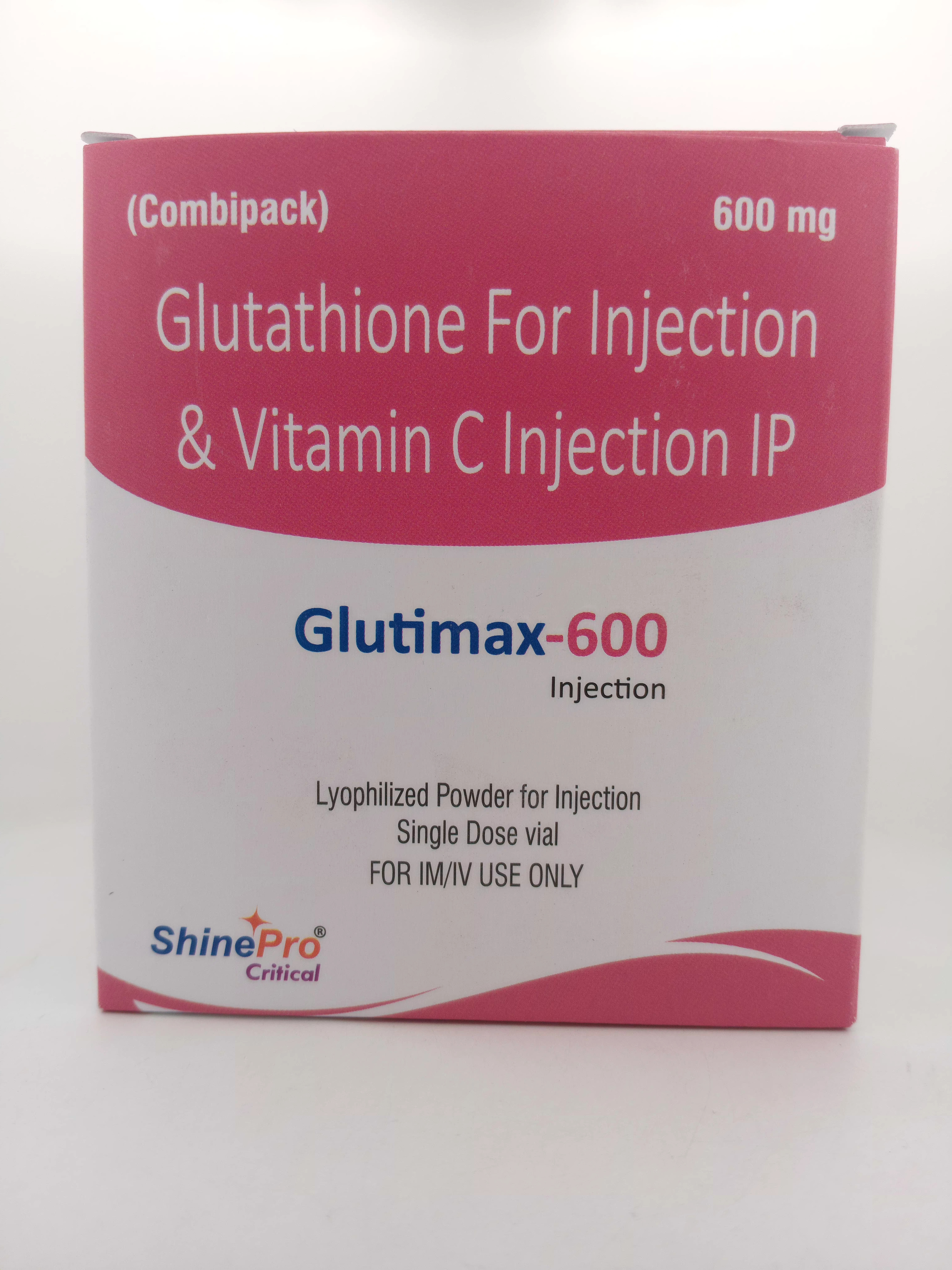 GLUTIMAX-600 (Glutathione USP 600mg + Vitamin C 500mg) Injection - 1 Combipack