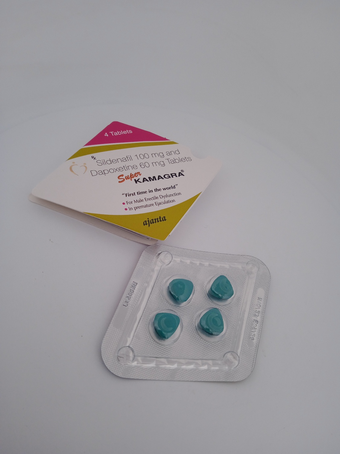 SUPER KAMAGRA (SILDENAFIL 100 MG + DAPOXETINE 60 MG) - 4 Tablets