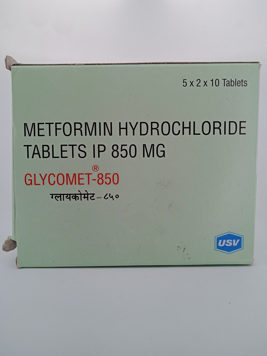 GLYCOMET 850 MG 10 TABLETS | Metformin for Type 2 Diabetes