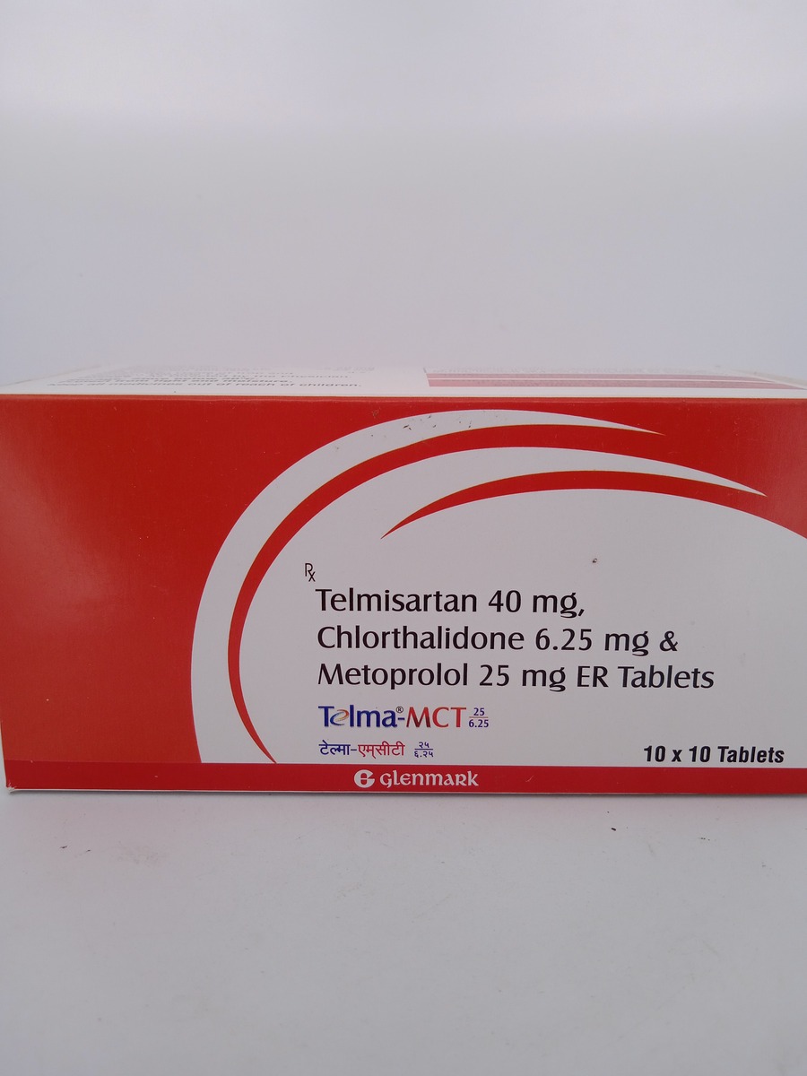 TELMA-MCT 25/6.25 10 TABLETS | Telmisartan BP Medicine