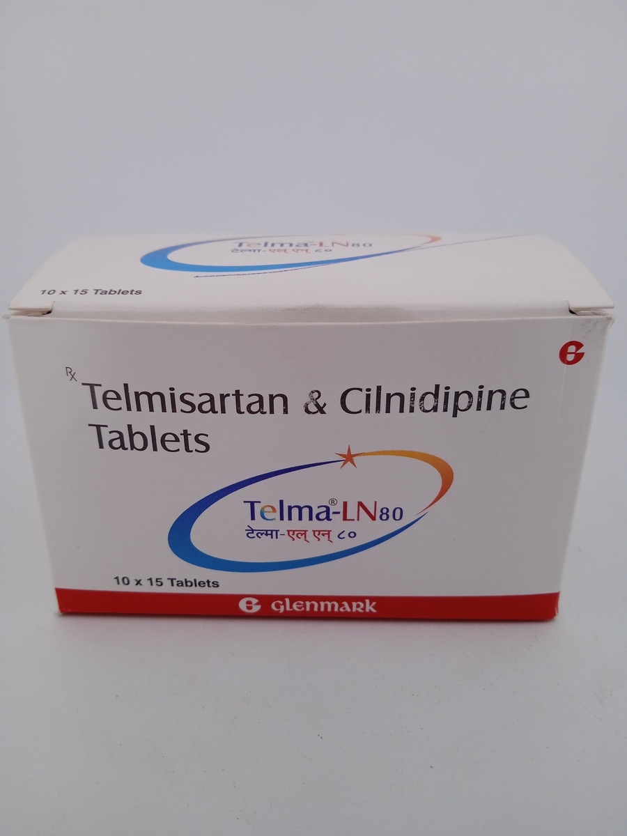 TELMA-LN 10/80 MG 15 TABLETS | Telmisartan & Cilnidipine Tablets