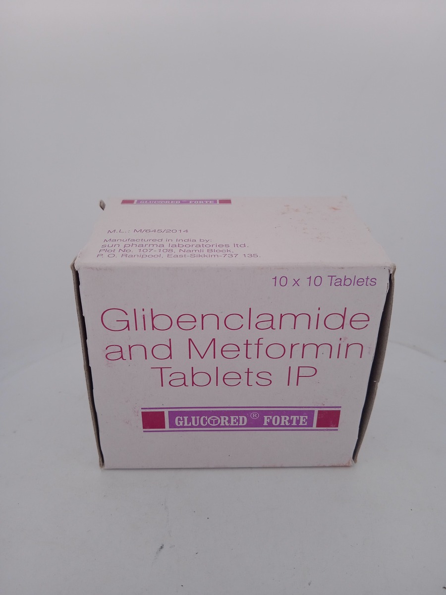 GLUCORED FORTE-10 TABLET (Glibenclamide 5mg + Metformin 500mg) .
