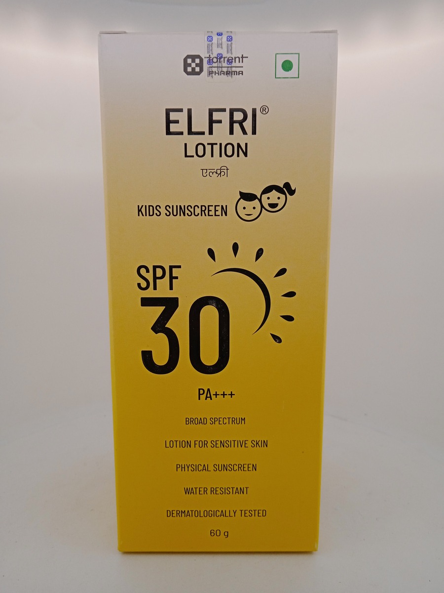 ELFRI KIDS SUNSCREEN LOTION 60GM | SPF 30 PA+++ Sun Protection.
