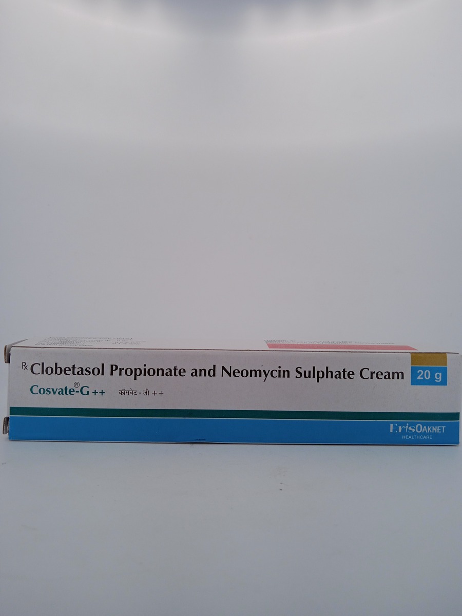 COSVATE-G++ CREAM 20G | Clobetasol & Neomycin Skin Infection Cream.