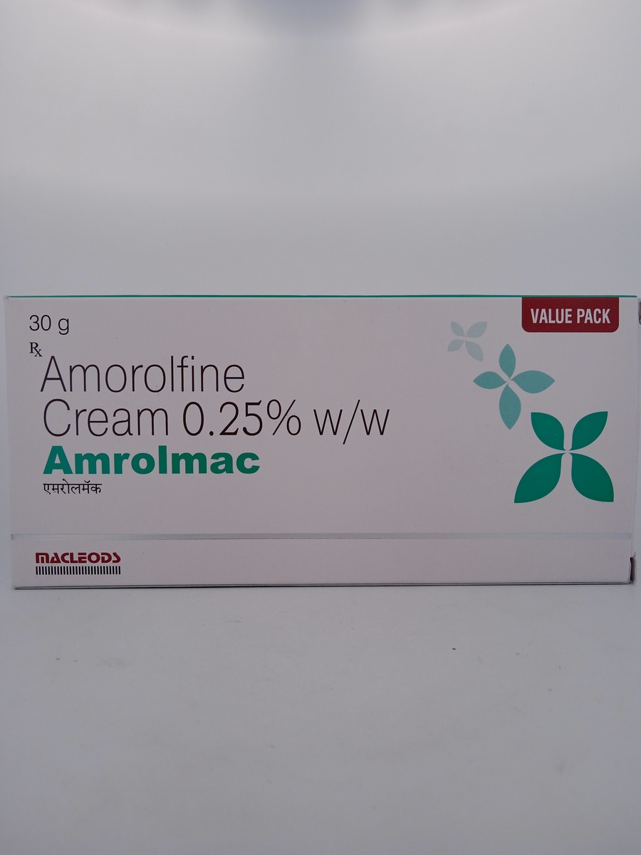 AMROLMAC 0.25% CREAM 30GM (Amorolfine 0.25%) Antifungal Cream.