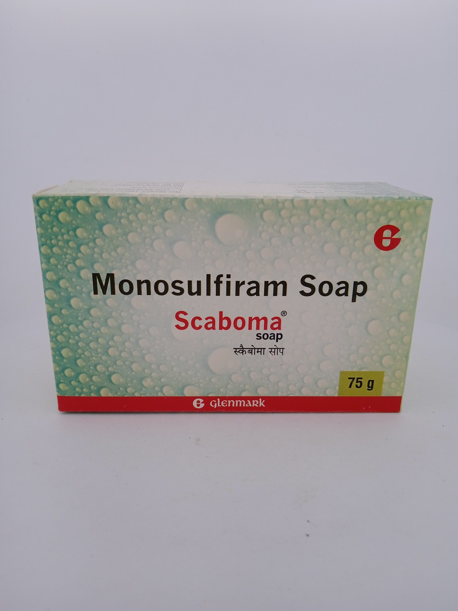 SCABOMA SOAP 75 G | Monosulfiram Medicated Antiparasitic Soap.
