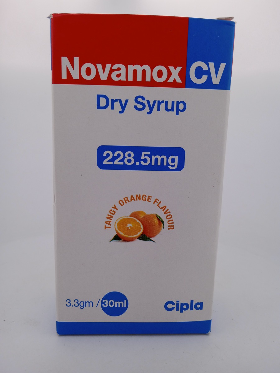 NOVAMOX CV DRY SYRUP 228.5 MG | Amoxicillin & Clavulanic Acid.