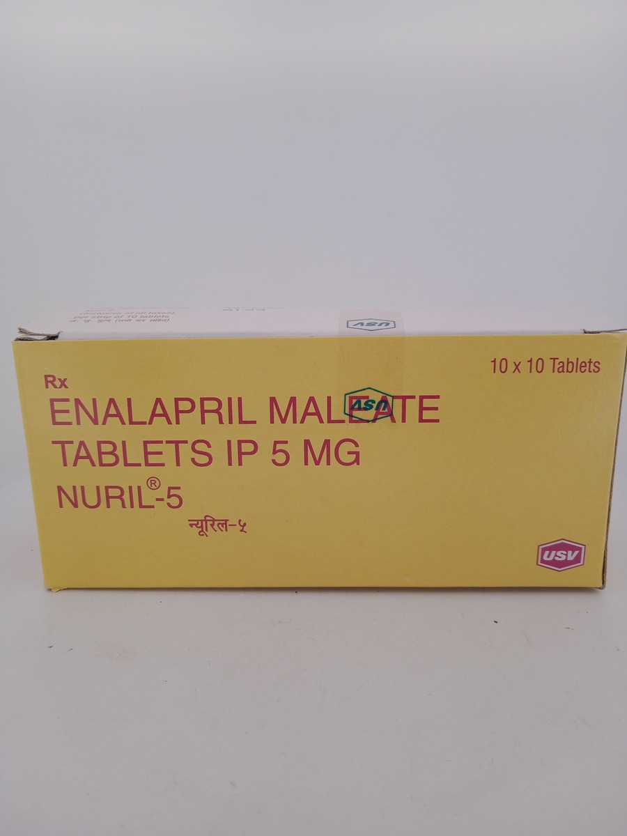 NURIL 5MG TABLETS (Enalapril 5mg) ACE Inhibitor Blood Pressure Medicine