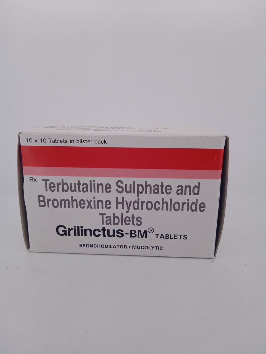 GRILINCTUS-BM-2.5MG+8MG-10 TABLETS | Terbutaline + Bromhexine