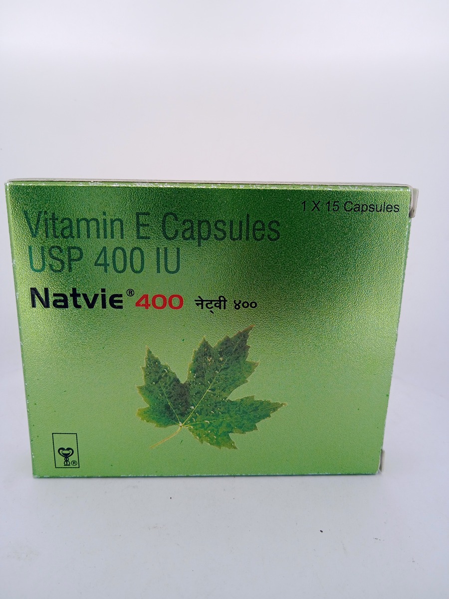 NATVIE-400MG-15 CAPSULES (Vitamin E 400 IU) Antioxidant Capsules.