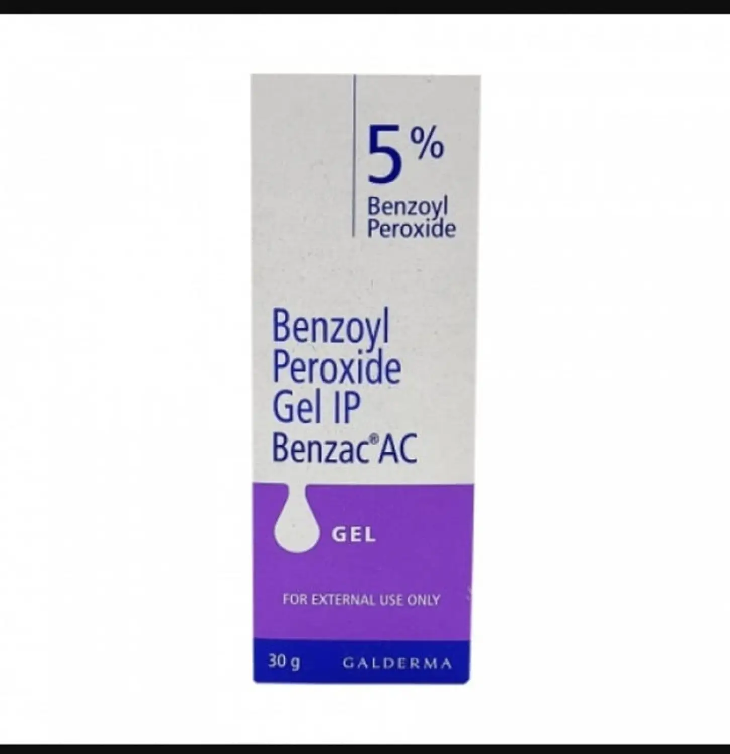 BENZAC AC 5% GEL 30GM (Benzoyl Peroxide 5%) Topical Acne Gel.